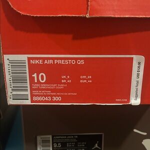 Nike Air Presto QS in Turbo Green and Court Purple